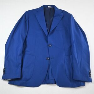 Fusaro Antonio 44R Blue 100% Wool Italy Soft Shoulder Blazer Jacket Sport Coat